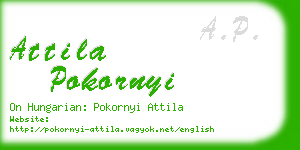 attila pokornyi business card